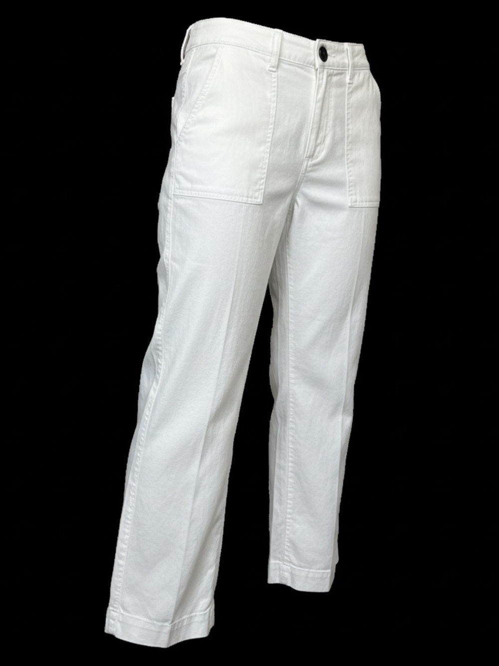 White House Black Market Straight-Leg Utility Trousers, stretchy linen blend, 27